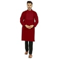 thumbnail image 5 of Atasi Indian Solid Kurta Pajama Set For MensÂ&nbsp;Mandarin Collar Casual Long-Wear Kurta, 5 of 7