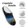 thumbnail image 5 of Yiaed Navy Blue Marble Print Slippers Fuzzy Warm Cozy Slippers Non Slip House Slippers For Indoor Outdoor Slippers House Slippers-13, 5 of 7