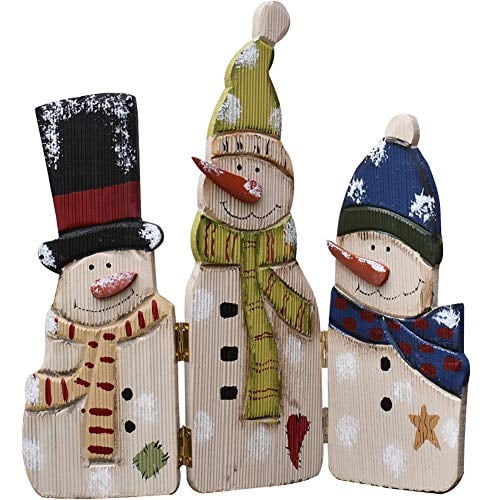 Decoración de mesa con diseño de muñeco de nieve Attraction Design Madera 32 cm