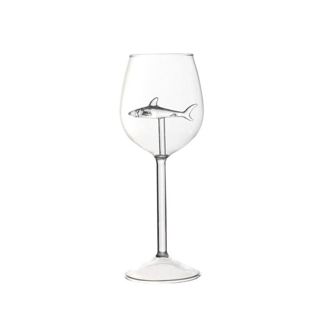 1 Pce Verre à Vin Rouge Original Requin Bouteille de Vin Cristal pour Fête Flûtes Verre 21*7.5cm