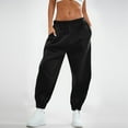thumbnail image 2 of BRDFRL Womens Sweatpants with Pockets Cotton Solid Color Drawstring Women's Pants with Pockets Sweat Pants Trousers Black 2XL, 2 of 7