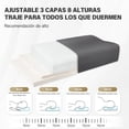 thumbnail image 2 of Almohada de Memory Foam 4 en 1,4 Altura Ajustable,Almohada Fria, Almohadas de Cama para Personas Que Duermen de Lado, Boca Arriba y Bocabajo, con Funda de Extraíble (60x38x14cm), 2 of 9