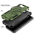thumbnail image 2 of Rugged Case for iPhone 16e Compatible with Mag-Safe, Heavy Duty Shockproof Magnetic Cover with Kickstand and Lanyard, Drop-Proof Military-Grade Protection Case for iPhone 16e, Armygreen, 2 of 9