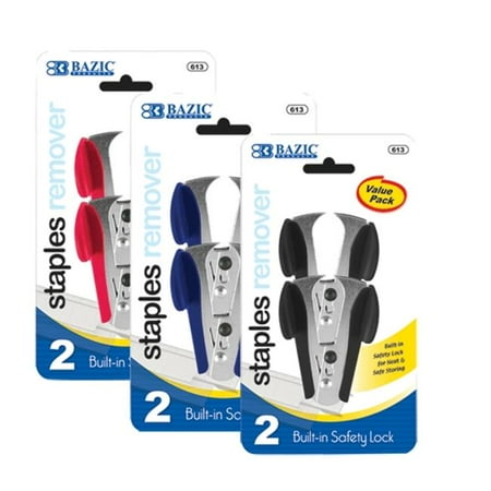 Bazic Products 613-144 BAZIC Claw Style Staples Remover with Safety Lock - 2-Pack Case of 144