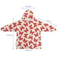 thumbnail image 7 of Red Butterfly Red Silhouette Pattern Blanket Hoodies for Kids 6-13YR Oversize Wearable Blanket Hoodies for Boys Girls Teens, 7 of 7