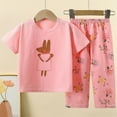 thumbnail image 2 of MEZZALL Toddler Boys Girls Summer Cartoon Printed Short Sleeved Tops And Pants 2PC Children Suit, Pink, 12-18 Months, 2 of 3