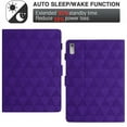 thumbnail image 3 of Allytech Case for Lenovo Tab M9 9.0" 2023, Embossed Pattern PU Leather Case with Card Slots & Pen Holder, Multi-Angle Viewing Stand Auto Sleep Wake Shockproof Flip Case, Purple, 3 of 10