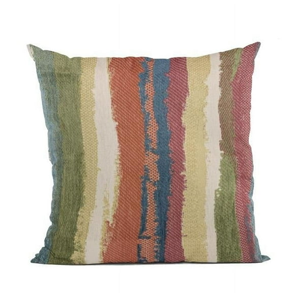 Multi Color Cuba Stripe Luxury Throw Pillow - 18 x 18 in.