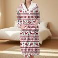 thumbnail image 2 of Women's Fleece Plush Robe Long Warm Plush Bathrobe Loungewear Jacket Printed Comfort Robe, 2 of 5