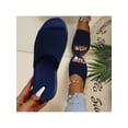 thumbnail image 3 of Oucaili Slides for Women Summer Wide Width Sandals Mesh Cloth Comfortable Non Slip Wide House Orthopedic Slippers, 3 of 7
