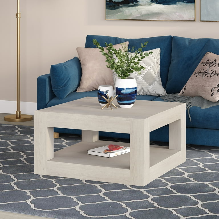 Evelyn&Zoe Minimalist Easy Assembly MDF Coffee Table, Alder