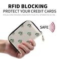 thumbnail image 2 of PU Leather Zipper Card Case Credit Card Holder Small Wallets Emerald Green Hearts Pattern, 2 of 7