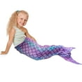thumbnail image 5 of Dznils Mermaid Tail Blanket for Kids, Super Soft Plush Flannel Sleeping Snuggle Blanket, Purple, 5 of 8
