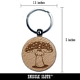 thumbnail image 2 of Amanita Muscaria Fly Agaric Poisonous Mushroom Whimsical Toadstool Round Keychain Charm Tag - Engraved Wood, 2 of 6