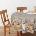 thumbnail image 2 of Fall Tablecloth 60×60 Inch Round, White Orange Pumpkin Autumn Harvest Grain Washable Seasonal Table Cover for Party Picnic Dinner Decor, 2 of 6