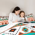 thumbnail image 5 of Homewish Tribal Aztec Full Size Comforter Sets 3-Piece for Teens Boys Girls,Bohemian Theme Bedding Comforter Set,Exotic Style Lightweight Bedding Sets,Super Cozy Room Decor,Reversible, 5 of 8