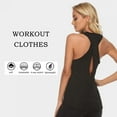 thumbnail image 6 of Womens Cross Backless Workout Tops for Women Racerback Tank Tops Open Back Running Tank Tops Muscle Tank Yoga Shirts, 6 of 8