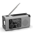 thumbnail image 1 of Radio d'Urgence à Manivelle Multifonction AM/FM/Solaire Alarme SOS 4000mah Gris, 1 of 7
