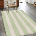 thumbnail image 3 of Green Striped Area Rug 4x6 Washable Rug Non Slip Classic Retro Simple Horizontal Stripes Large Area Rug Indoor Floor Carpet for Entryway Bedroom Kitchen Living Room Home Office Dining Room Nursery, 3 of 9