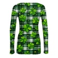 thumbnail image 6 of ASDFVBKG Women St Patrick's Day Shirts: Fashion Crew Neck Basic Long Sleeve Slim Fitted Shirts Ribbed Shamrock Comfy Tees Dark Green L, 6 of 6