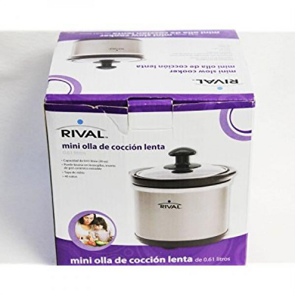 Rival .65-Quart Mini Slow Cooker, Stainless Steel - image 2 of 3