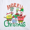 thumbnail image 3 of SpongeBob Merry Christmas Group Women's Cap Sleeve Baby Rib Crop Top, White, Small, 3 of 5