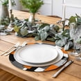 thumbnail image 2 of Burnt Orange Black Geometric Round 13 Inch Placemats Set of 4, Modern Abstract Art Block HeatResistant Non Slip Place Mats for Dining Table, Wipeable Braided Kitchen Table Mats for Housewarming, 2 of 9