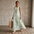 thumbnail image 3 of Xixirimido Toile de Jouy Green Print Women Maxi Dresses Casual Summer Dresses Tank Long Flowy Sleeveless Sundresses with Pockets Beach Vacation Outfits, Parrot Butterfly Leopard, XX-Large, 3 of 7