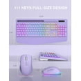 thumbnail image 2 of SABLUTE Combo Clavier et Souris Sans Fil, 9 Effets Rétroéclairés, Repose-Poignet, Support pour Téléphone, Claviers Ergonomiques Sans Décalage 2,4G, Recher, 2 of 8