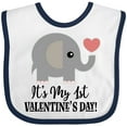 thumbnail image 3 of Inktastic 1st Valentines Day Baby Elephant Boys or Girls Baby Bib, 3 of 4