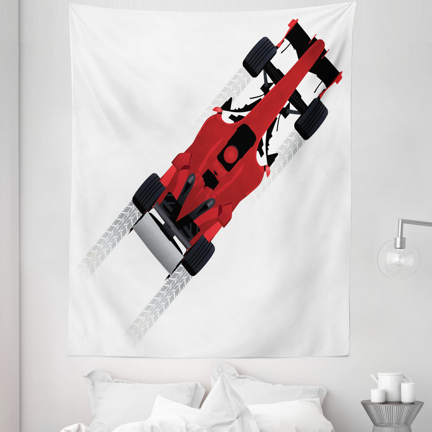 Cars Tapestry, Formula Car on Speedway Championship Fast Performance ...