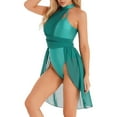 thumbnail image 3 of vastwit Women's Girls Sleeveless Ruched Chiffon Lyrical Dance Costume Contemporary Ballet Dance Dress Green L, 3 of 7