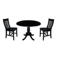thumbnail image 1 of International Concepts K46-42DPT-C61-2 Table à Pied Ronde de 42 Pouces avec 2 Chaises - Noir, 1 of 1