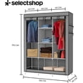 thumbnail image 3 of Closet Organizador Armable De Tela Y Tubo Armario De Ropa Minimalista 170 x 130 x 45 Ropero Organizador para Dormitorio Soporta hasta 33 LB (Gris), 3 of 6