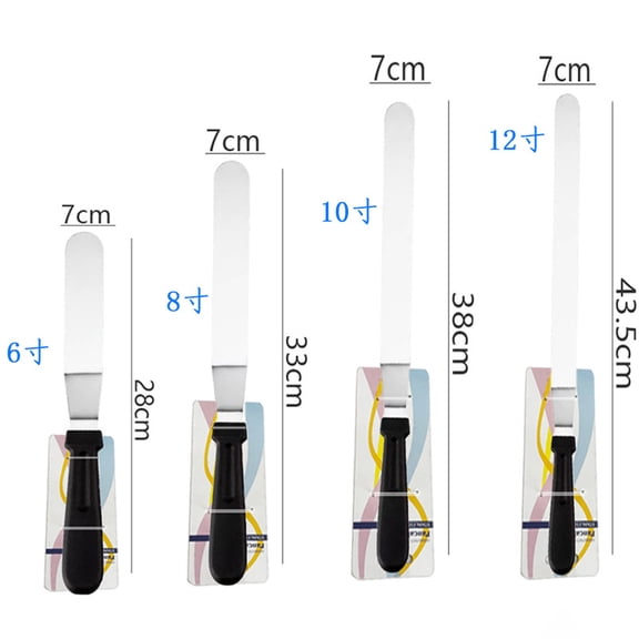 4 Pieces Stainless Steel Cake Scraper ,Edge Smoother Scraper Cake Decorating Comb Pastry Cutter for Butter Mousse Cream Decoration，Curved Blade,Black