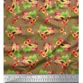 thumbnail image 1 of Soimoi Japan Crepe Satin Fabric Flowers & Mix Fruits Print Fabric by Yard 42 Inch Wide, 1 of 1