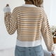 thumbnail image 5 of Cárdigan informal de manga larga a rayas de gran tamaño para mujer, suéter tipo blusa, cárdigan, camisa de poliéster para mujer, 5 of 8
