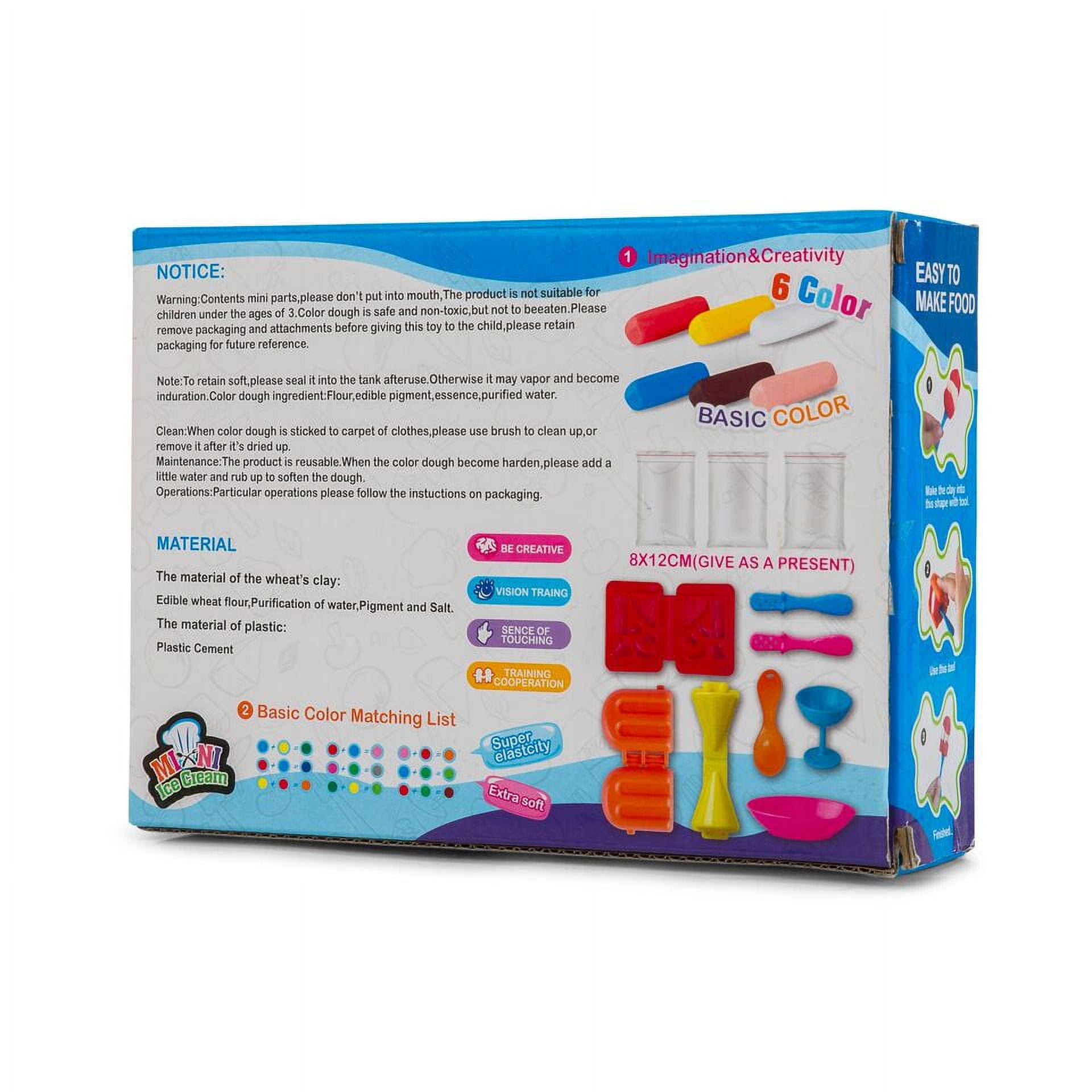 Play Baby Toys DIY Super Soft Clay Collection, Starter Kit - Mini Ice Cream Set - So Sweet And Easy To Create Your Masterpiece