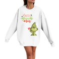 thumbnail image 1 of Chandail en Molleton de Noël Grinch pour Femmes Grande Taille Mode Décontractée Imprimé de Noël Manches Longues Col Rond Chandail Ample Chandails en Molleton Grinch Imprimé, S, 1 of 4