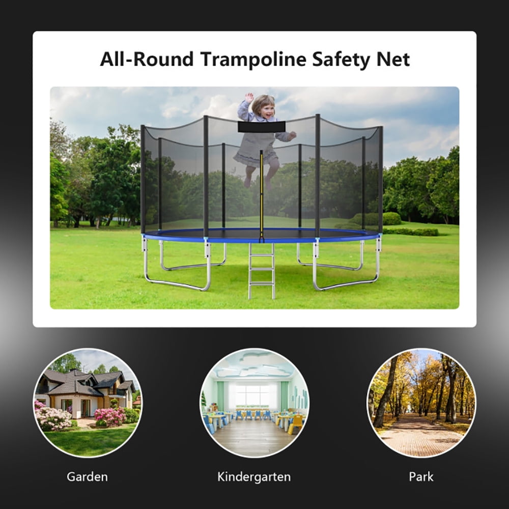 Resenkos Bounce Trampoline Replacement Safety Enclosure Net,Trampoline Safety Replacement Protection Enclosure Net-10 ft