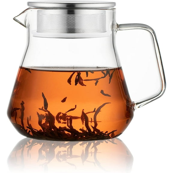 CnGlass Induction Stovetop Kettle with Filter Lid, Glass Clear, 20 oz