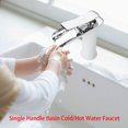 thumbnail image 2 of Grifo mezclador de agua fría y caliente de latón macizo para fregadero, grifo monomando blanco para cocina y baño, 2 of 8