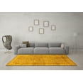 thumbnail image 3 of Ahgly Company Machine Washable Indoor Square Abstract Yellow Modern Area Rugs, 8' Square, 3 of 4