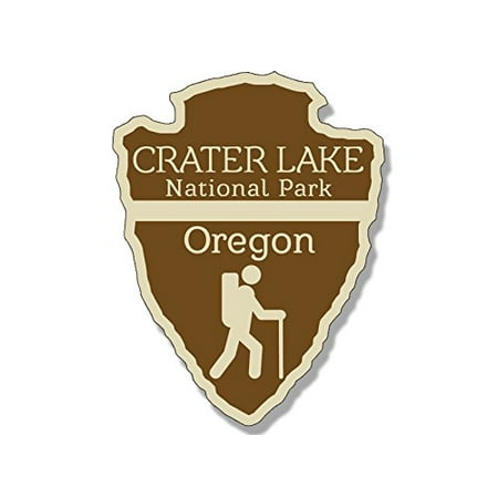 3x4 inch Arrowhead Shaped CRATER LAKE National Park Sticker (rv camp hike
