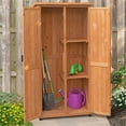 thumbnail image 3 of Leisure Season Farmhouse Wood Vertical Storage Shed in Medium Brown, 3 of 6