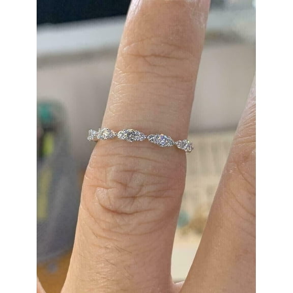 1.89Ct Round Cut Lab Created Diamond Wedding Ring 14k White Gold Plated Silver