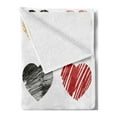 thumbnail image 2 of Romance Soft Flannel Fleece Throw Blanket, Hand Drawn of Heart Love Valentines Wedding Theme Print, Cozy Plush for Indoor and Outdoor Use, 70" x 90", Pale Coffee Black Red, by Ambesonne, 2 of 5