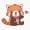 1pcs, variant on Red Panda Bubble Tea Animal Sticker