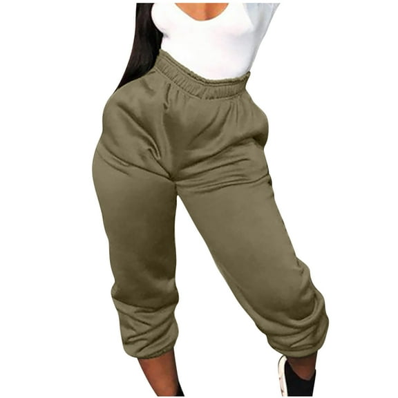 Sweatpants for Women with Pockets, High Waist Thicken Casual Fashion Solid Color Long Pants Lounge Trousers