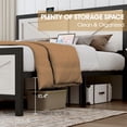 thumbnail image 6 of Rustic Bed Frame Queen Size with Barn Door Headboard, LED Bed Frame with Charging Station, Industrial Platform Metal Bed Frames, No Box Spring Needed, Easy Assembly, White, 6 of 7